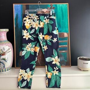 Old Navy Pixie Pants Jeans Chic Lemon Print Size 10 Stretch Skinny